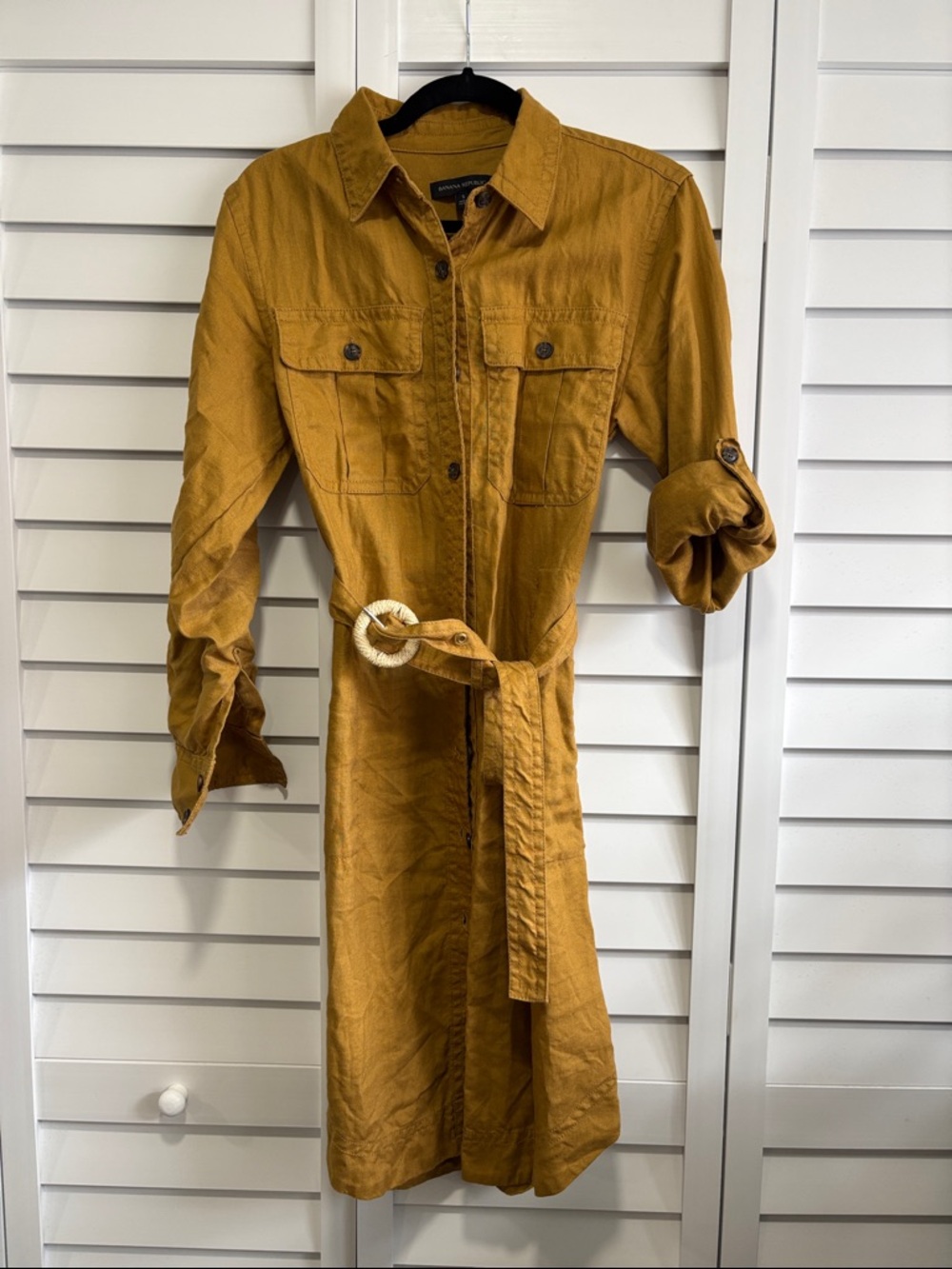 Banana Republic Button-Front Shirt in Mustard